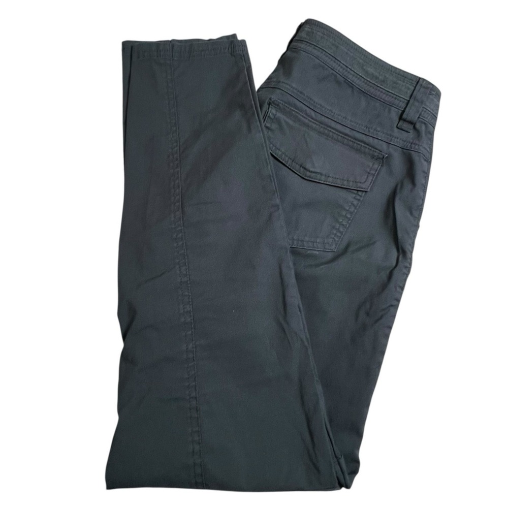 Prana Womens 4X28 Black Essex Pants Slim Leg Snap‎ Pockets Mid Rise